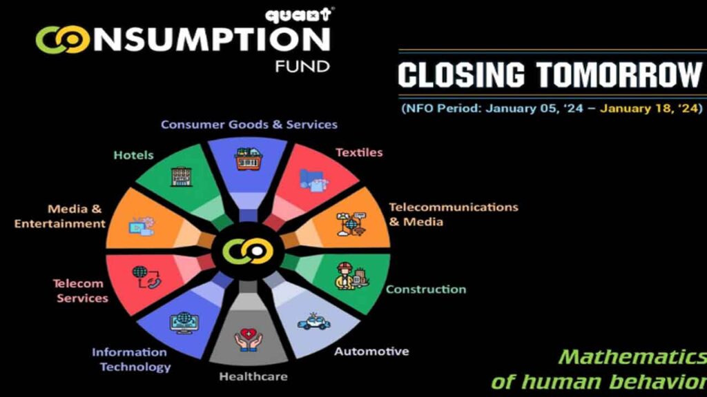 Quant Consumption Fund NFO closing tomorrow - क्वांट कंजम्पशन फंड - एनएफओ कल (18 जनवरी 24) बंद हो रहा