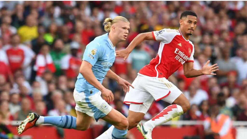 Erling-Haaland-and-William-Saliba-Two-match-tie-with-Premier-League-rivals-Arsenal