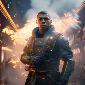 kylian-mbappe--sharp-focus-emitting-diodes-smoke-artillery-sparks-racks-system-unit-motherbo