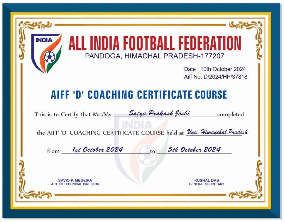 All India Football Federation Pandoga Himachal Pradesh-177207